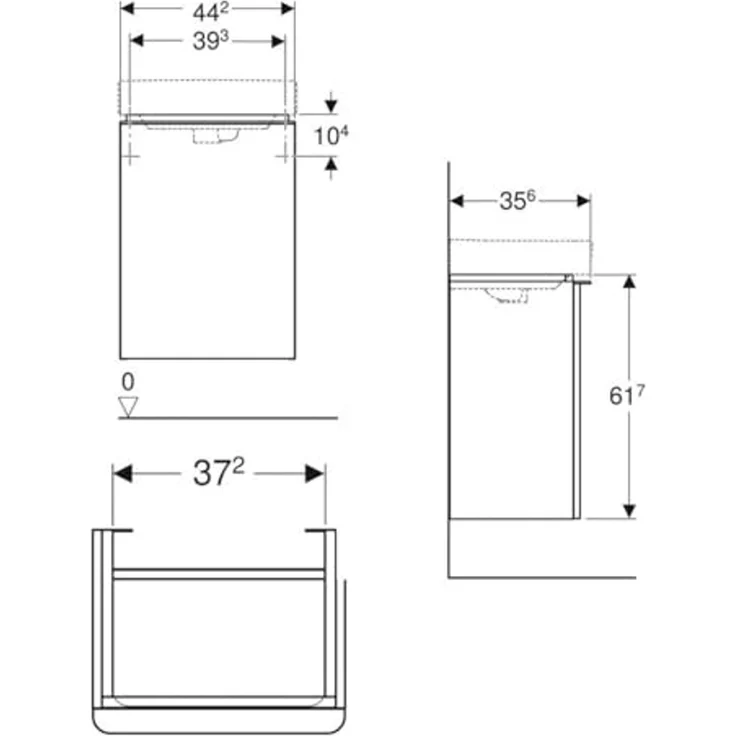 GEBERIT SMYLE SQUARE Waschbeckenunterschrank 44,2 cm breit, Weiß, Türanschlag rechts – Bild 2