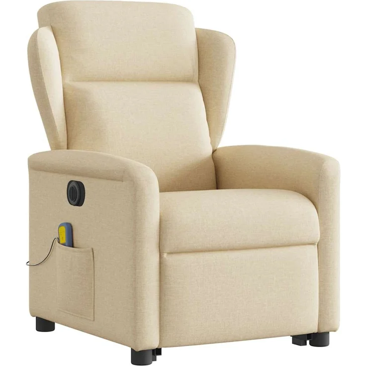 vidaXL Elektrischer Massagesessel mit Aufstehhilfe Creme Stoff 3303172 – Bild 3