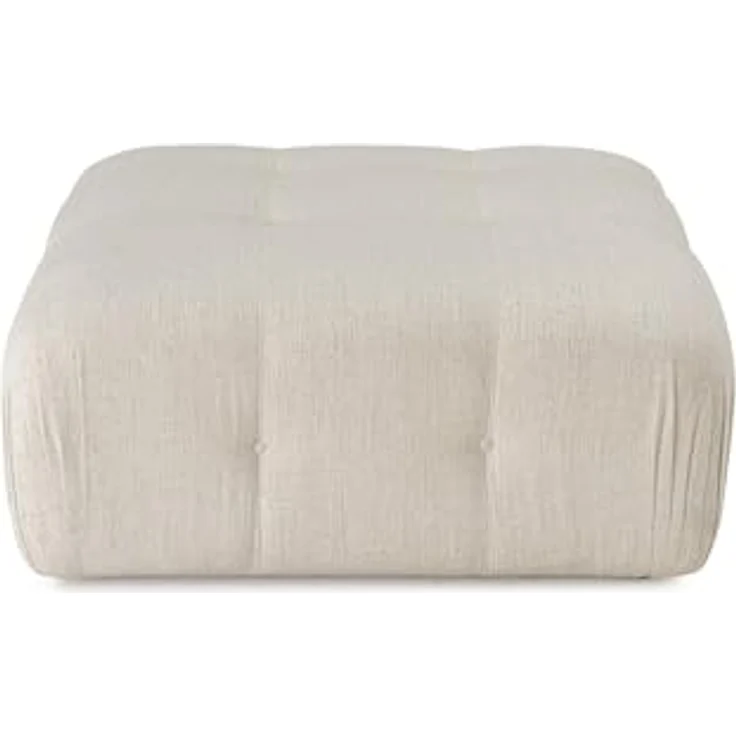 Atelier Del Sofa Stylish Pouffe with Beech Wood Frame, Cream Polyester Fabric, 100 x 100 x 45 cm | 28 DNS Foam for Comfort | Modern Design with Shifting Mechanism – Bild 3
