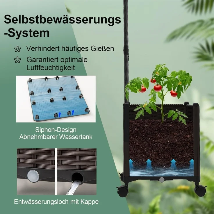 Gartenbogen Spalier mit 2 Pflanzkästen Outdoor Pergola Rankbogen Metall Deko Bogen – Bild 4