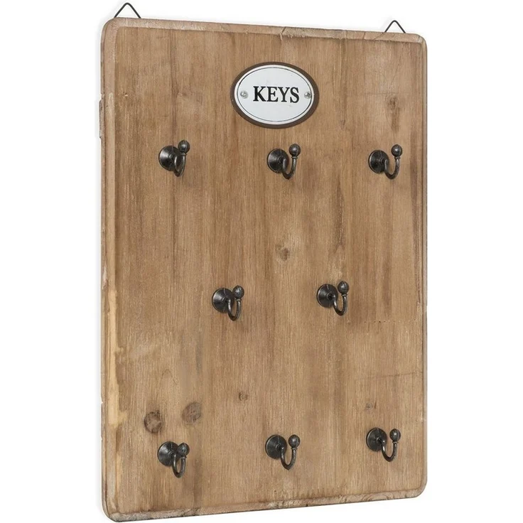 Moritz Schlüsselbrett Schlüsselkasten 25x33cm Keys 8 Haken braun Schlüsselhalter Vintage Schlüsselboard Schlüsselaufbewahrung – Bild 3