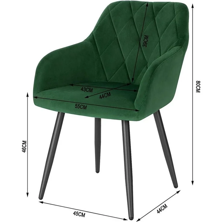 Woltu Esszimmerstuhl (4 St), Sessel mit Armlehne Rückenlehne, mit Samtbezug – Bild 3