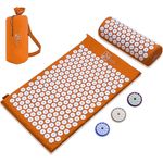 Montegoni Akupressurmatte mit Kissen für Massage & Schmerzlinderung, Shakti Matte Original (mit Praktische Tragetasche, Akupressur Set für Entspannung, Stimulation und Meditation), Stimulierende Spitzen, Entspannung, Schmerzlinderung