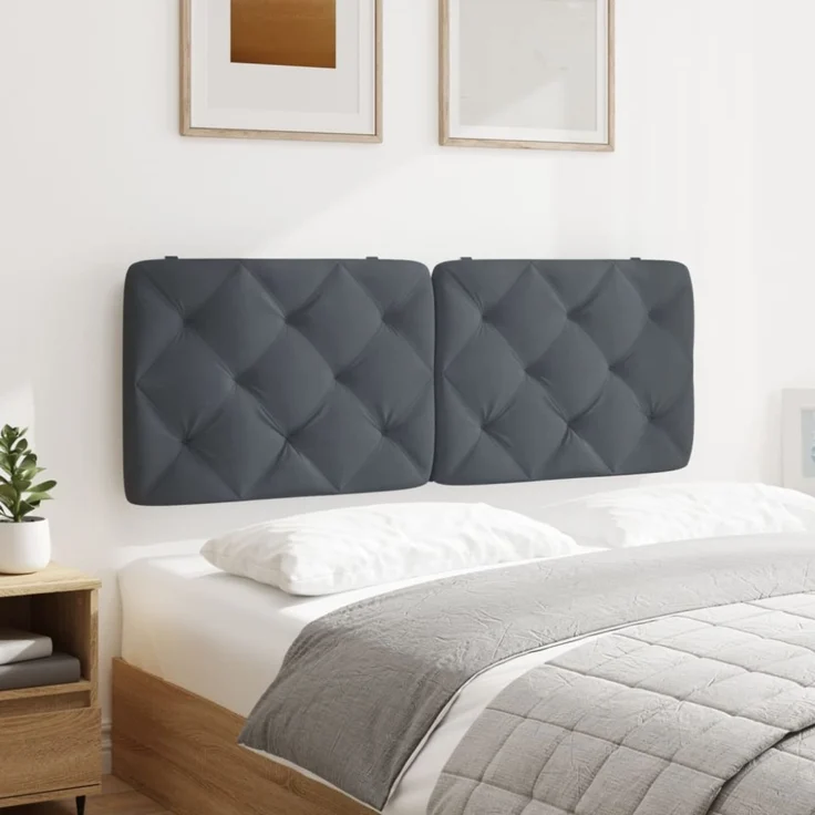 vidaXL Kopfteil-Kissen Dunkelgrau 140 cm Samt – Bild 3