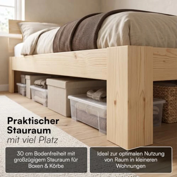 Bellamio 'Kavir' Bett, natur, 140x200 cm – Bild 8