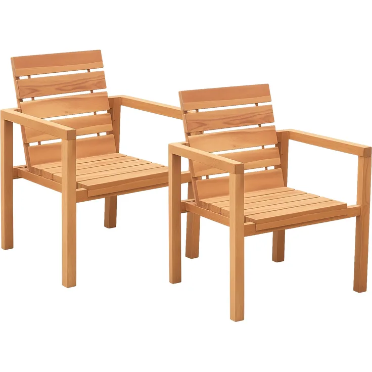 Teak Gartensessel mit Armlehnen FREETOWN (2er Set) 172499533