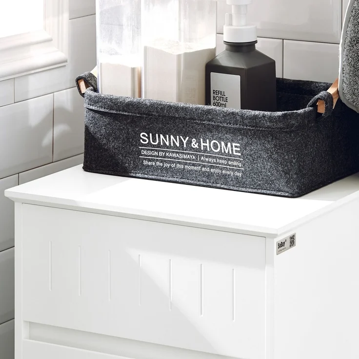 SoBuy BZR110-W Wäscheschrank, MDF, Lackiert, Weiß, 40 x 90 x 35 cm – Bild 4