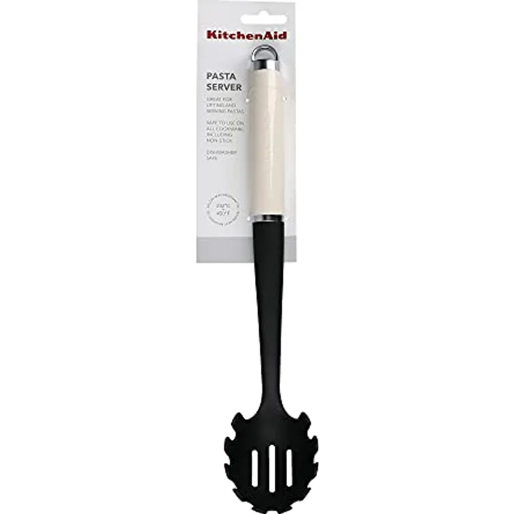 KitchenAid Pasta-Servierlöffel, Hitzeresistent, Antihaftbeschichtung, Spaghettilöffel – Almond Creme – Bild 7
