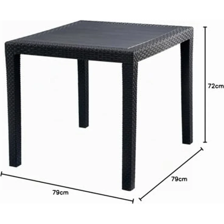 PROGARDEN 052024 Bistro-Tisch 77x77 cm, anthrazit ***NEU*** – Bild 3
