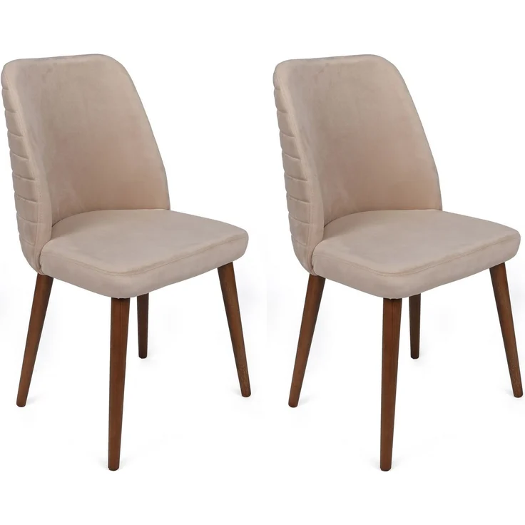 Skye Decor 'Tutku-346 V4' Stuhlset (4-teilig), Creme / Walnuss, 50 x 90 x 49 cm – Bild 5