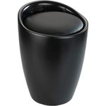 WENKO CANDY Badhocker, Schwarz matt, mit abnehmbarem Wäschesack