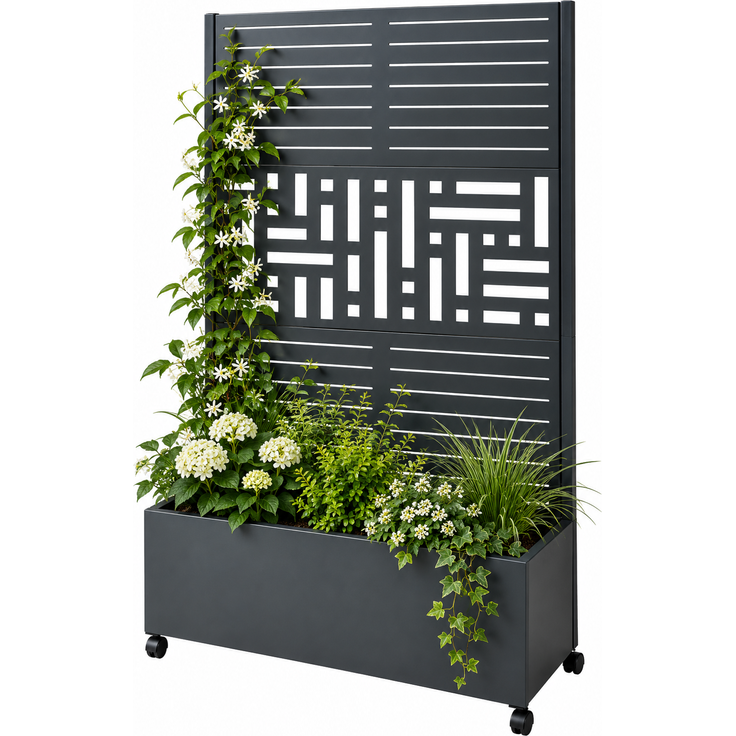 Pflanzkübel mit Rankgitter „Verdea“ – dekorativer Sichtschutz für Garten & Terrasse – Bild 3