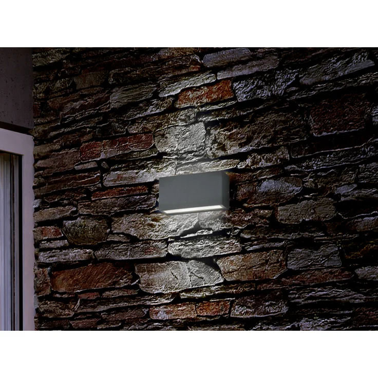 LED Außenwandleuchte 2er Set Up- & Down Light in Anthrazit – Bild 6