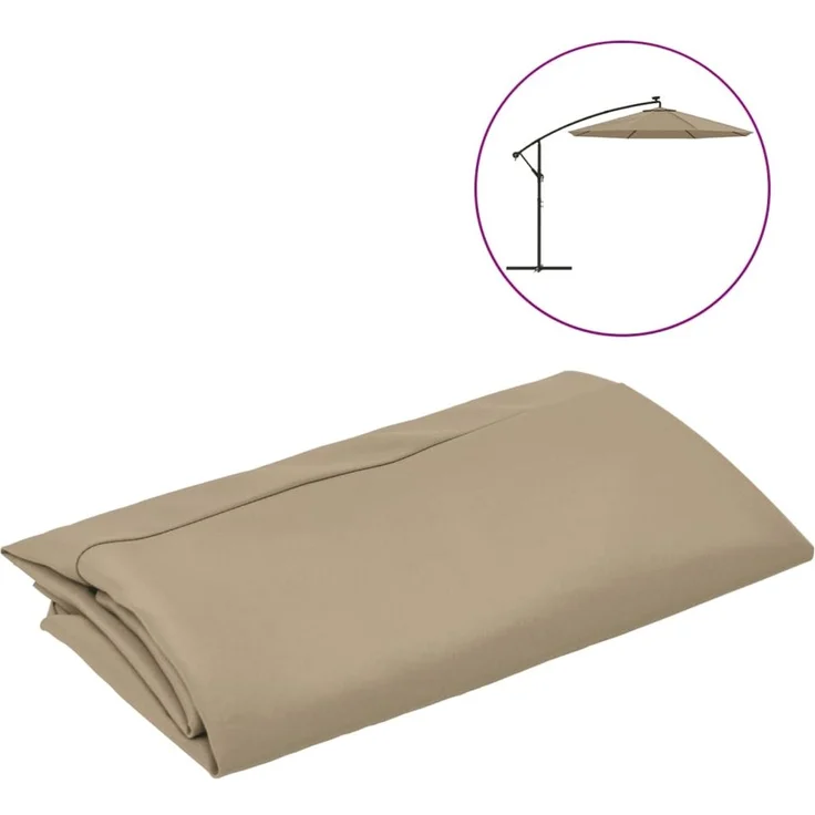 vidaXL Ersatzbezug für Ampelschirm Taupe 300 cm 313806 – Bild 1