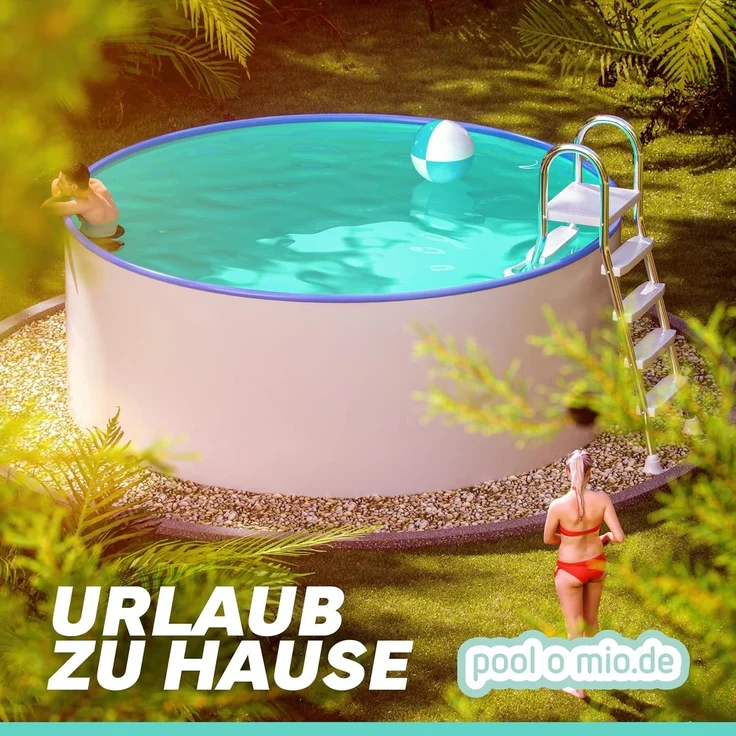 Stahlwandpool Rund Ibiza Ø 360 x 120 cm Blau – Bild 2