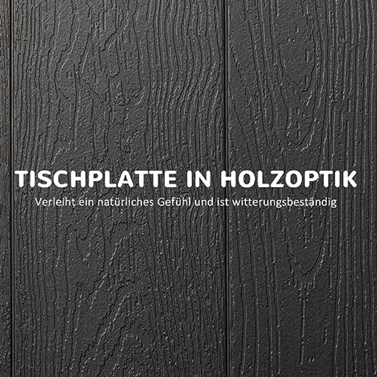 Outsunny Klapp-Gartentisch, dunkelgrau, 180x75.5x73 cm, aus Metall und Kunststoff, für 6 Personen, wetterbeständig und pflegeleicht – Bild 5