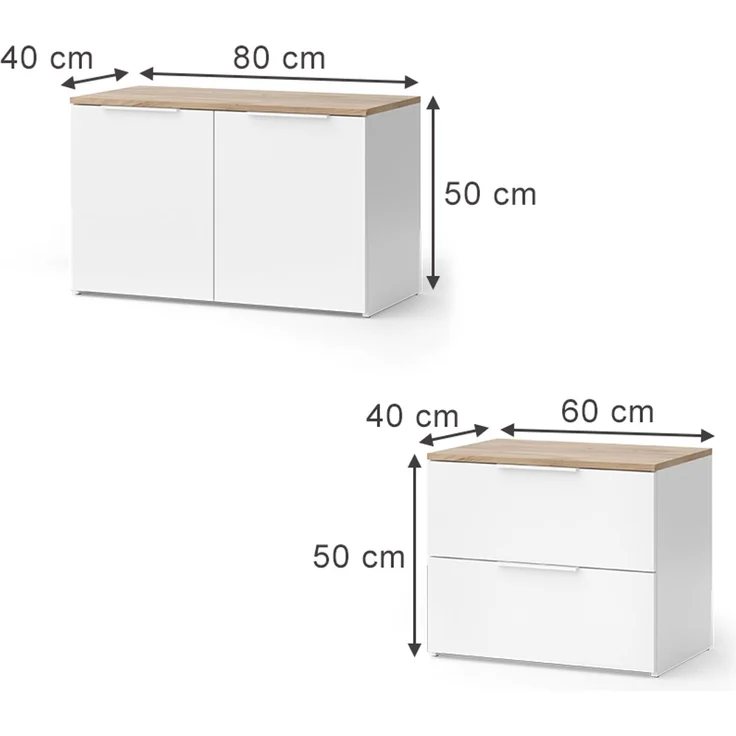 Wohnwand Wido Weiß/Sonoma 3 Teile Vicco – Bild 3