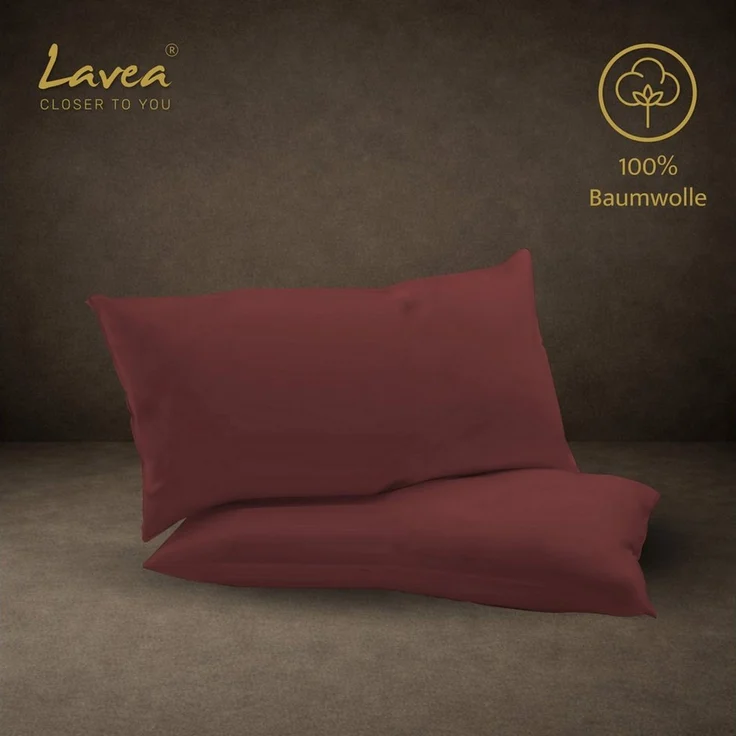 Lavea Kissenbezug 2er Set 100% Baumwolle flauschig, Jasmin, Kissenhülle, Kissenbezüge, (2 Stück), pflegeleicht, langlebige Qualität, mit Reißverschluss – Bild 4