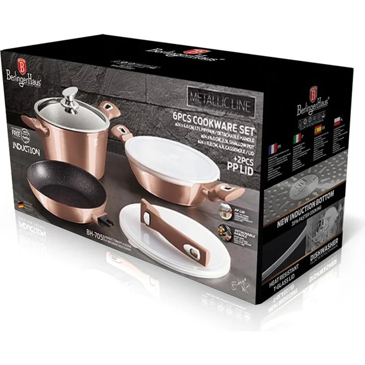 Berlinger Haus Berlinger Haus Satz Granittöpfe 6 Stück Metallic Line Rose Gold BH7051 – Bild 5