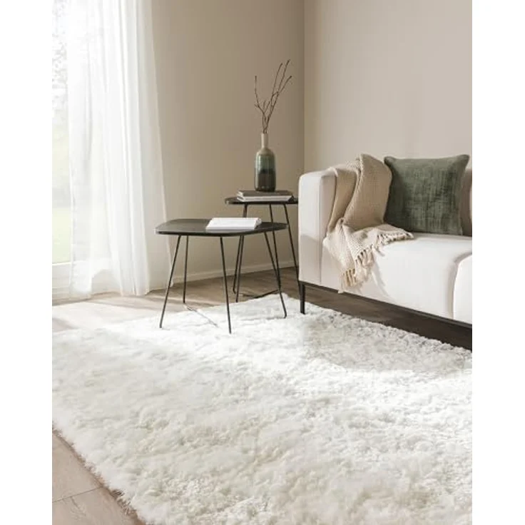 benuta Teppich Whisper, rechteckig, Höhe: 31 mm, Hochflorteppich Wohnzimmer, Schlafzimmer, Esszimmer, Flur, Weich – Bild 2