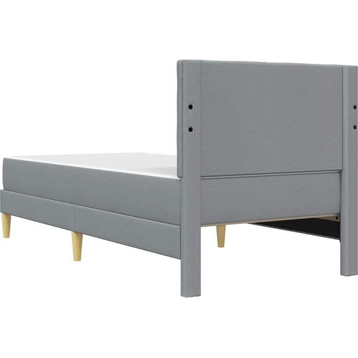 vidaXL Bettgestell mit Matratze Hellgrau 90 x 190 cm Stoff 3415262 – Bild 8
