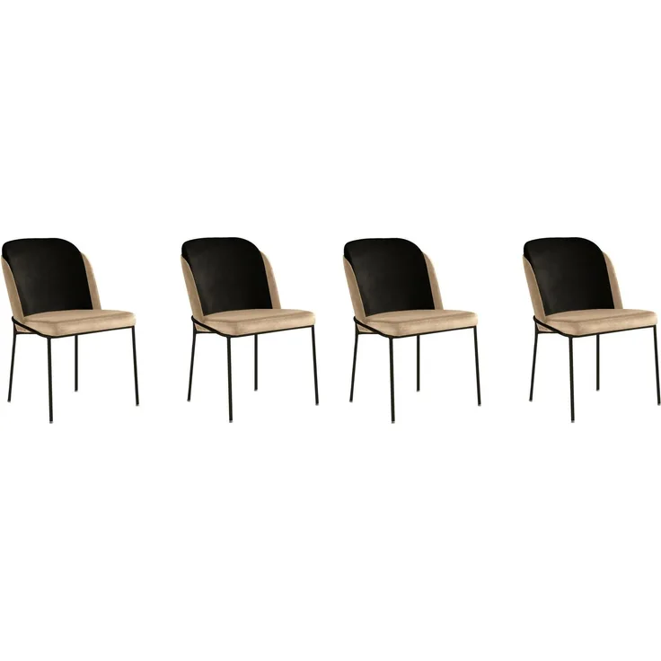 Skye Decor 'DR - 145 V4' Stuhlset (4-teilig), Beige / Schwarz, 54 x 86 x 55 cm