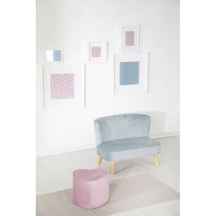 roba Kinderhocker 'Lil Sofa' in Herzform - Samtstoff - Mauve – Bild 3
