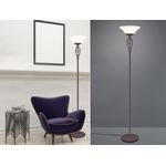 LED Deckenfluter Landhausstil in Rostoptik mit Glasschirm, Höhe 180cm