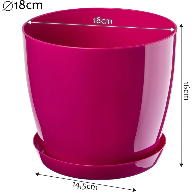 KADAX Blumentopf mit Ständer, Kunststoffabdeckung, Blumentopf, 18 cm, Rosa, für Blumen – Bild 2