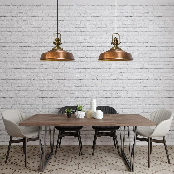 Bamyum Pendelleuchte Asletl Hängelampe aus Metall 2 Flammige, E27, Vintage Lampe, ohne Leuchtmittel – Bild 3
