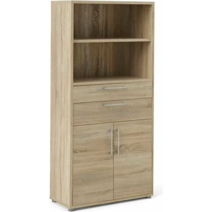 Dmora Kommode Albidona, Wohnzimmerbuffet, Wohnzimmer-Sideboard, Moderne Küchen-Speisekammer, 89x40 h186 cm, Eiche