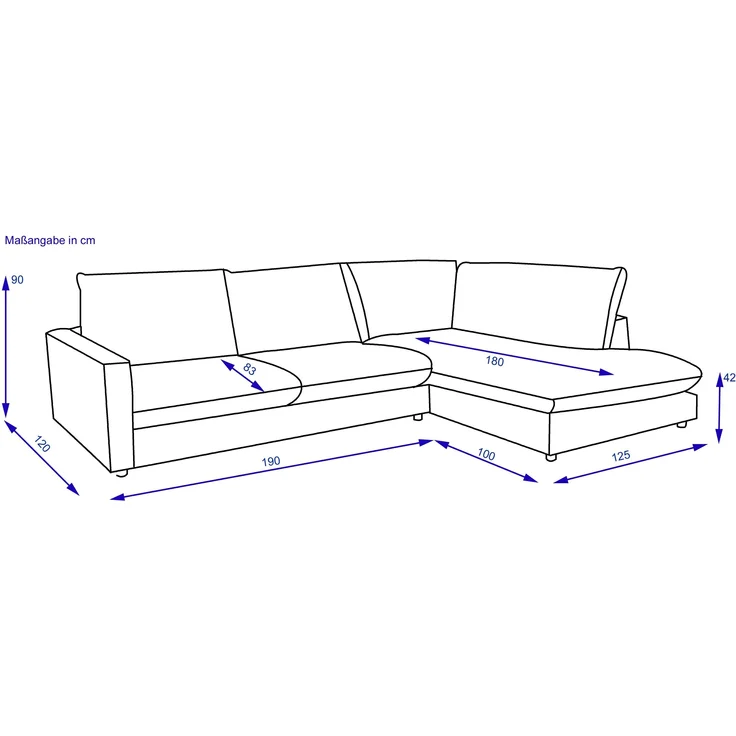 Polsterecke SANSIBAR WANGEROOGE BBH 321x228x87 cm silber Ecksofa Wohnlandschaft Eckcouch – Bild 4