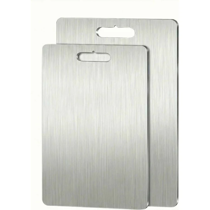 Hermia Concept 'Huhu879' Edelstahl-Schneidebrett-Set (2-teilig), Silber, 24 x 34 cm – Bild 2