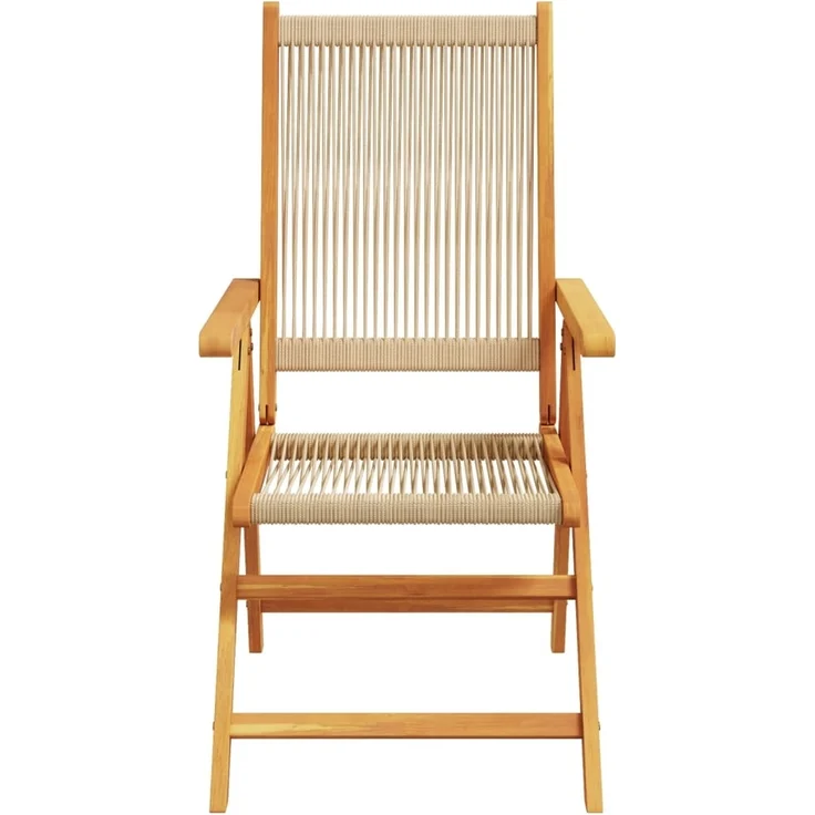 vidaXL Gartenstuhl Verstellbar 6 Stk. Beige Massivholz Akazie 3214536 – Bild 3