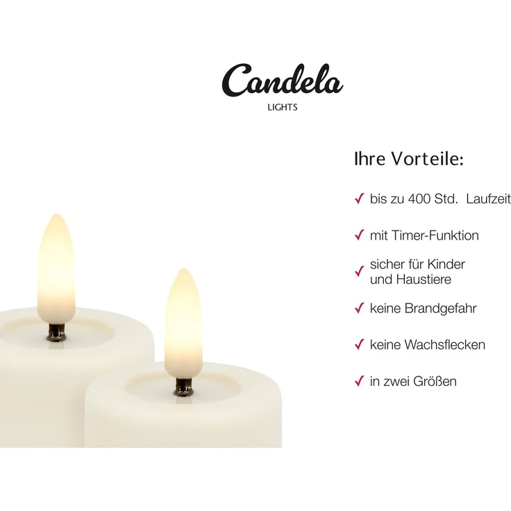 LC Home LED-Kerze Candela Lights LED Kerzen Teelichter 12er Set ?4,5cm – Bild 8