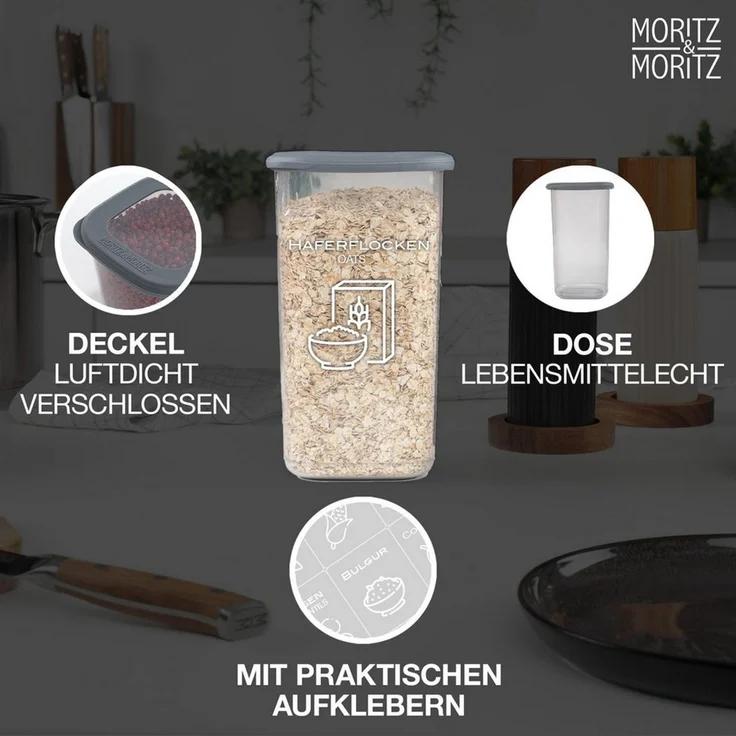 Moritz & Moritz Vorratsdose Moritz & Moritz Vorratsdosen mit Deckel, 24er Set, (Set, 12-tlg, Set), mit Deckel, verschiedene Größen – Bild 4