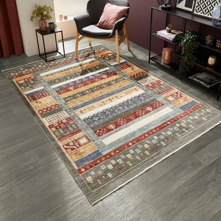 LUXOR living Teppich Rocco, rechteckig, Höhe: 11 mm, Vintage-Look, verschiedene Designs, mit Fransen, Wohnzimmer – Bild 1
