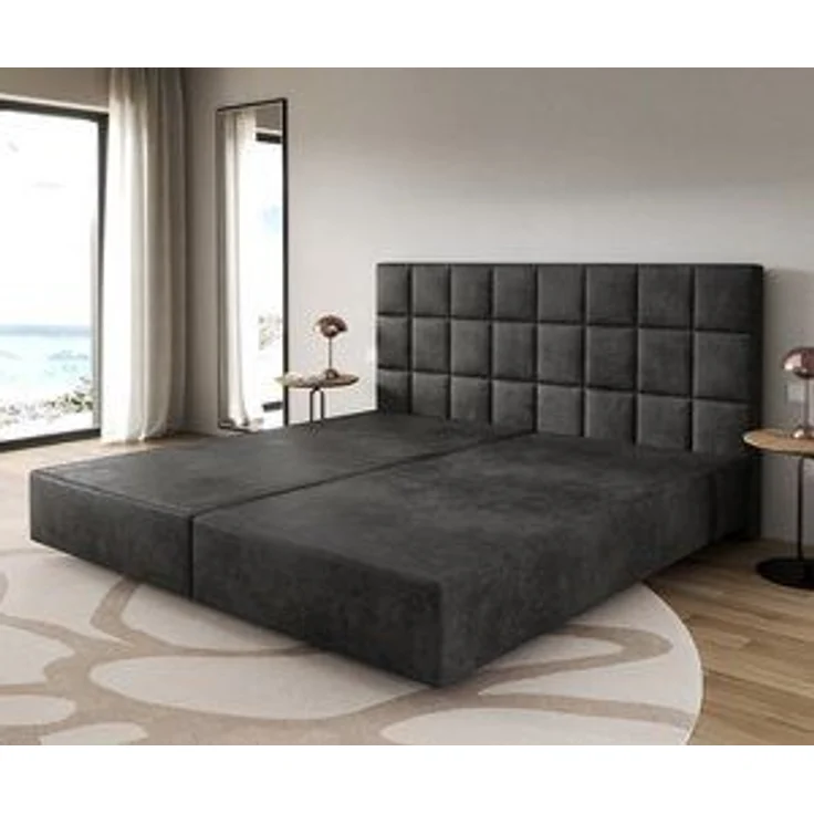 Boxspringgestell Dream-Fine Mikrofaser Anthrazit Vintage 200x200 cm – Bild 5