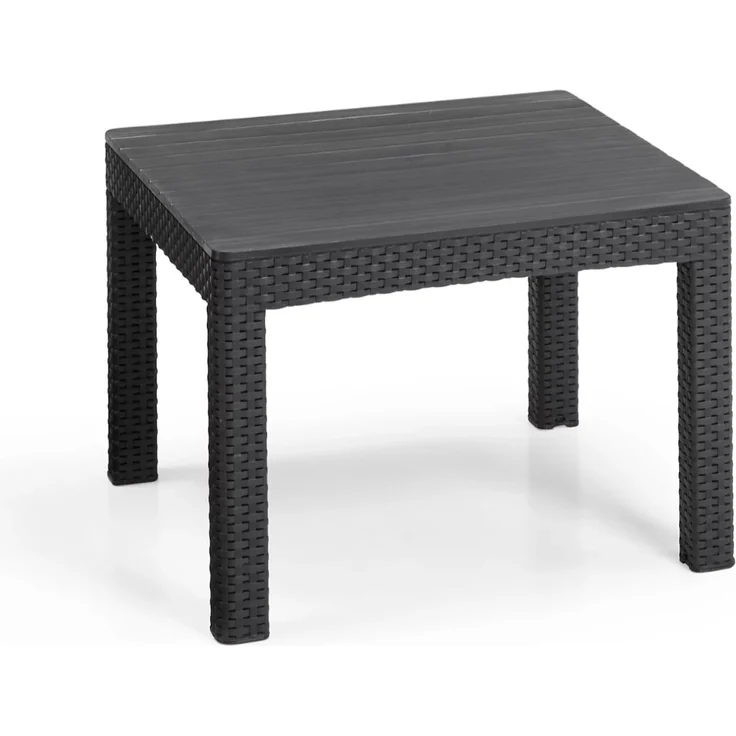 Allibert Polyrattan Balkonmöbel-Set "Chicago", graphit,2 Sessel und Tisch – Bild 3