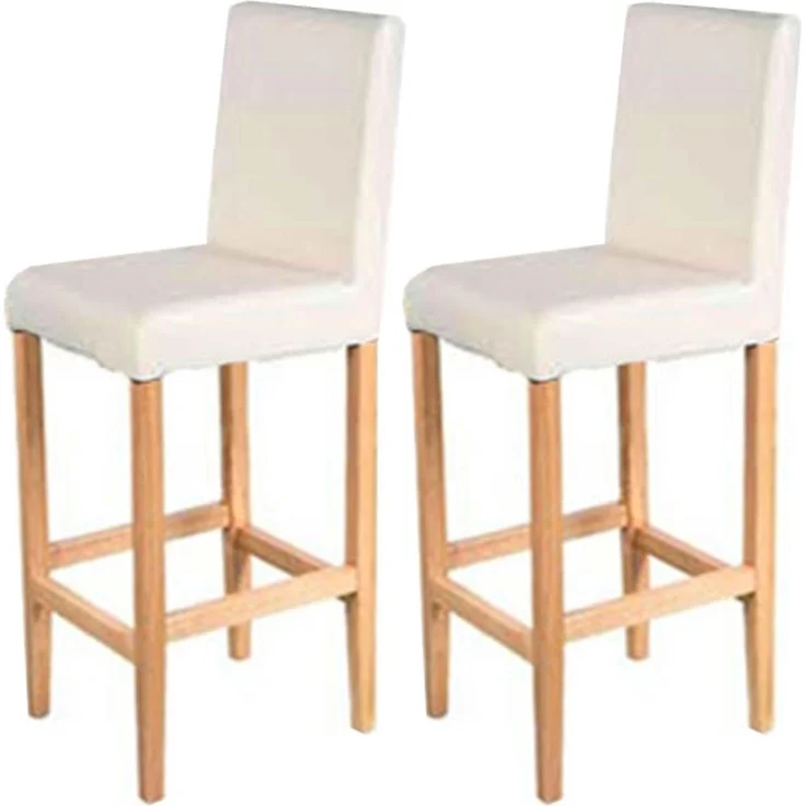 MCW Vicenza-2, Barhocker im Retro-Look mit gepolsterter Sitzfläche und stabilen Holzbeinen, 2er-Set