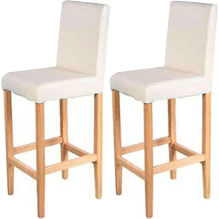 MCW Vicenza-2, Barhocker im Retro-Look mit gepolsterter Sitzfläche und stabilen Holzbeinen, 2er-Set