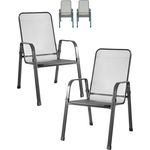 MFG 'Mec-Stor' Streckmetall-Stapelstuhl 4-er Set, Metall anthrazit, 96 x 73 x 57 cm