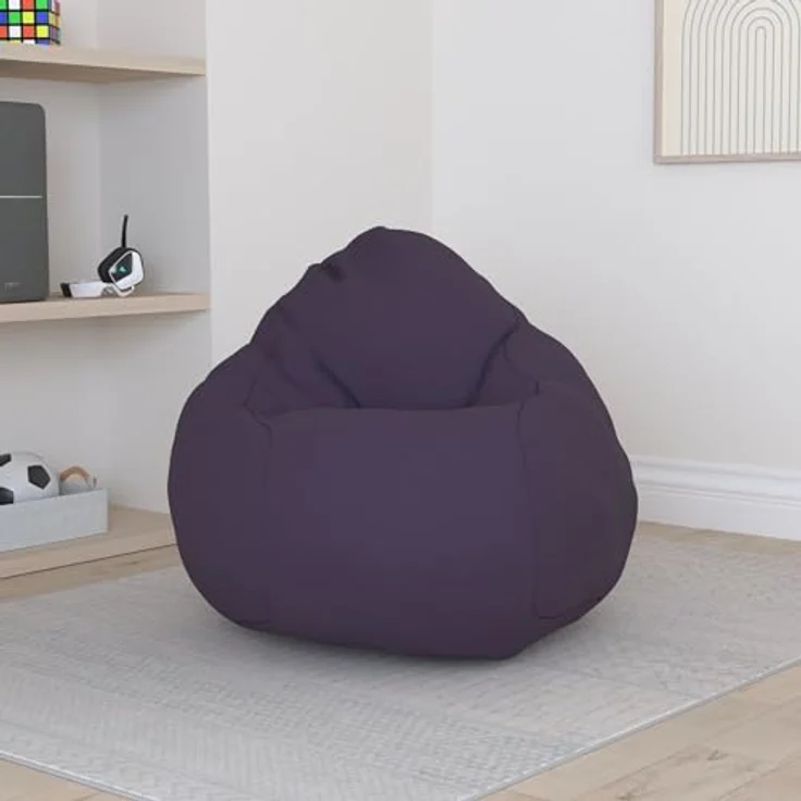 HomeIdeal - Sitzsack XXL Bodenkissen für Erwachsene & Kinder - Geeignet für Gaming oder Entspannen - Indoor wie Outdoor da er Wasserfest ist - mit EPS Perlen, Farbe:Lila, Größe:XL – Bild 3