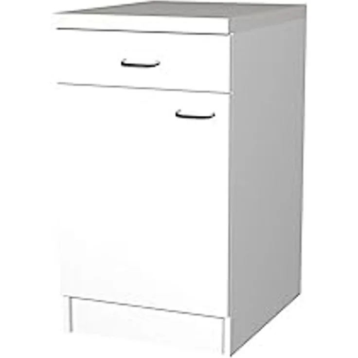 Flex-Well Unterschrank Küchenunterschrank 50 cm breit - Weiß – Modell Rapido