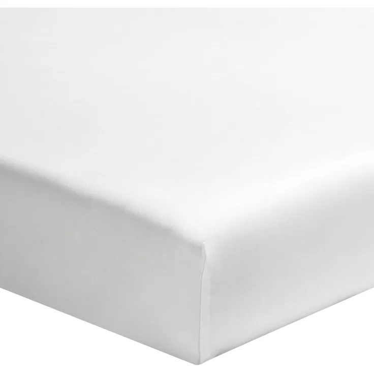 Essix Royal Line Spannbettlaken, Perkal-Baumwolle, weiß, 160 x 200 cm