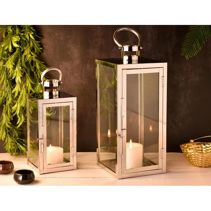Marrakesch Orient & Mediterran Interior Kerzenlaterne 2er Set Skandinavisches Design Windlicht Gartenlaterne Marra Silber, Handarbeit – Bild 7