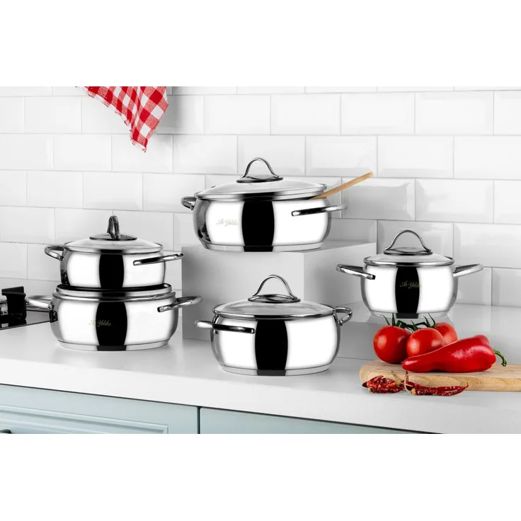 Hermia Concept '55SET011519' Topfset (10-teilig), Silber, 24 x 8 cm