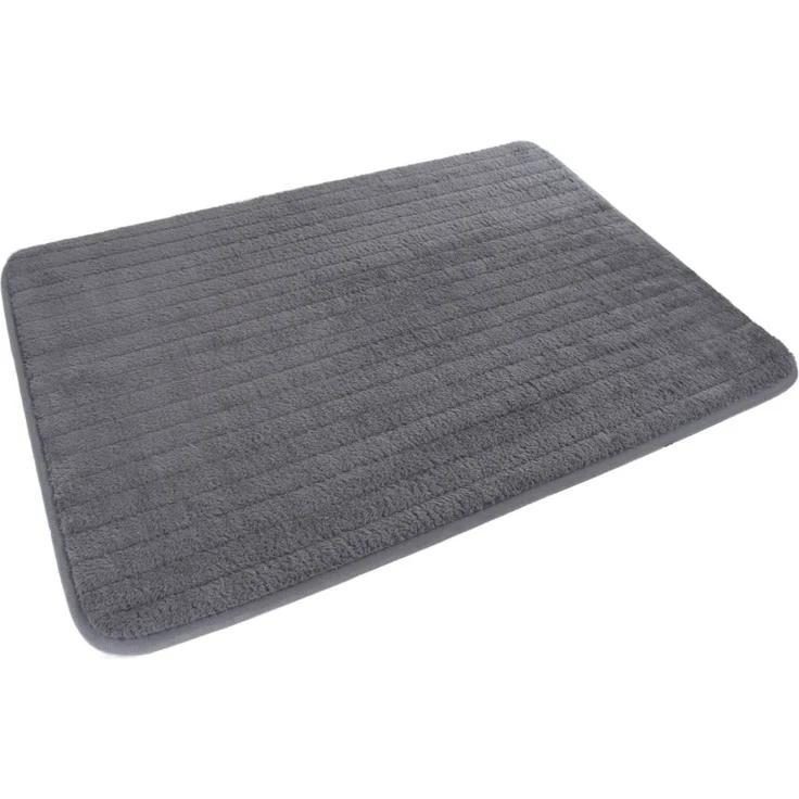 Badematte Microfaser 50x70 cm mit rutschhemmender Rückseite in 3 Farben hellgrau