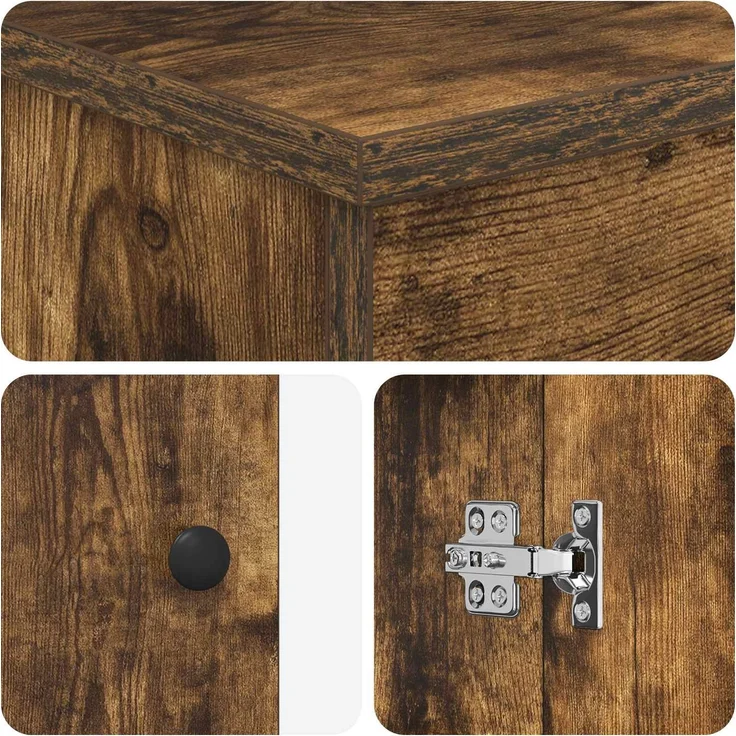 vidaXL Waschbeckenschrank Geräucherte Eiche 54 x 41 x 99,5 cm 3404254 – Bild 10