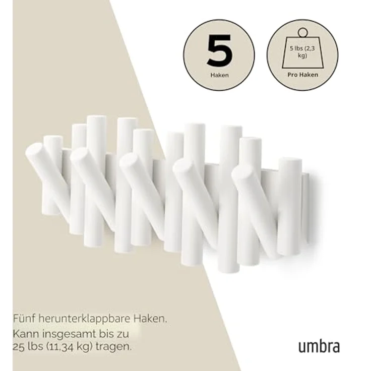 Umbra Wandgarderobe Umbra Picket Wandgarderobe mit 5 Haken – Bild 6